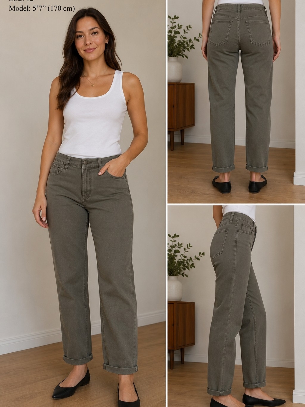 Banana Republic Straight-Leg Jeans in Olive